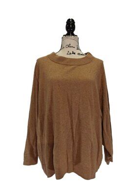 J.Crew Wool Blend Oversized Boxy Crew Neck Sweater Camel Size Large